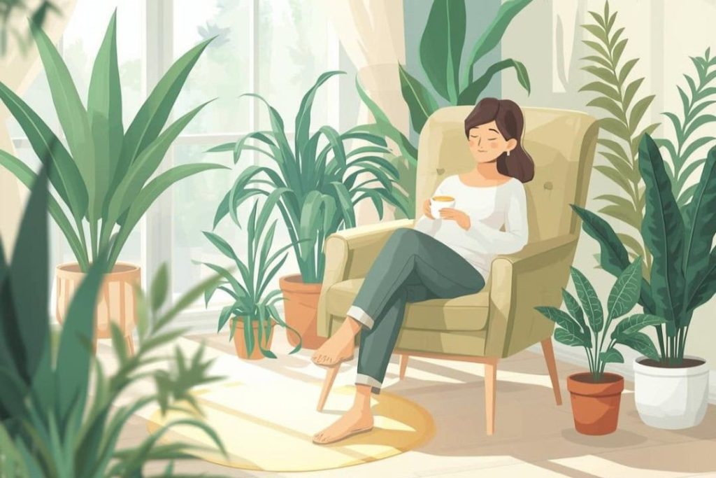 woman surrounded by plants