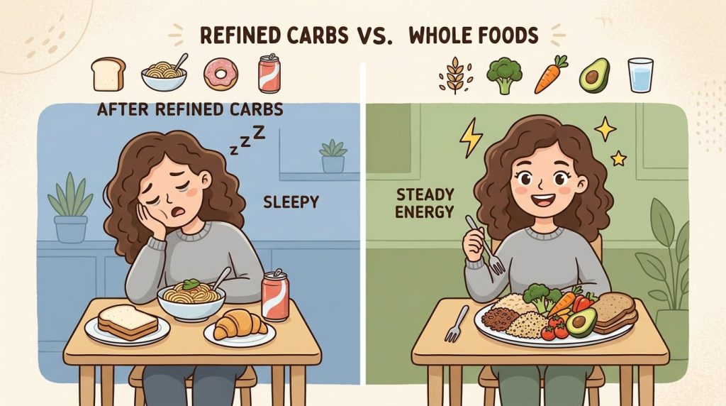 Woman_sleepy_refined_eating_right_carbs