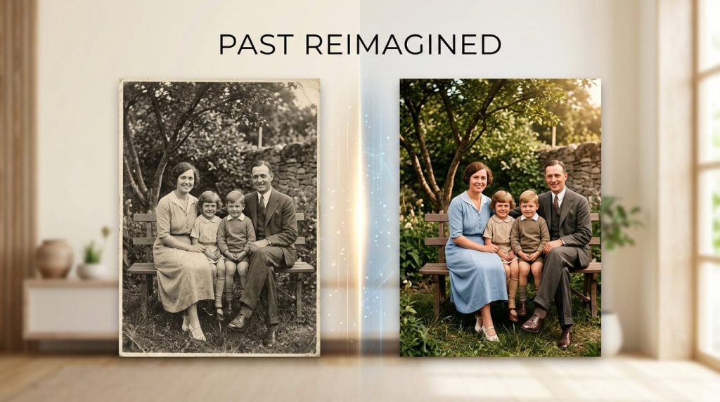 old grey photo to color photo