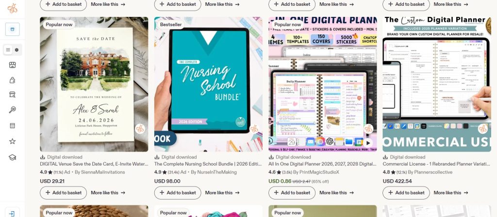 digital products on etsy