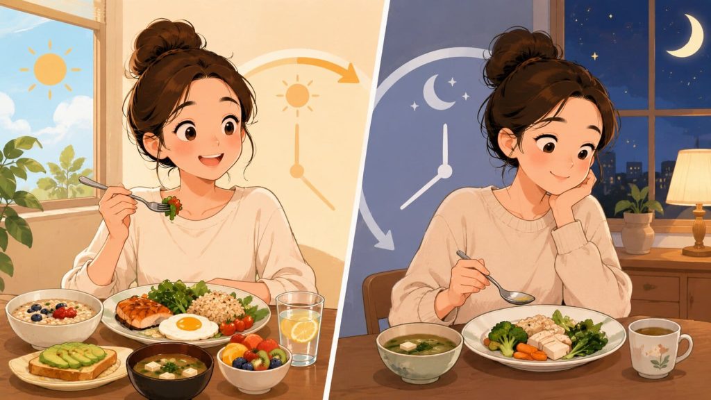 eat more earlier and less later