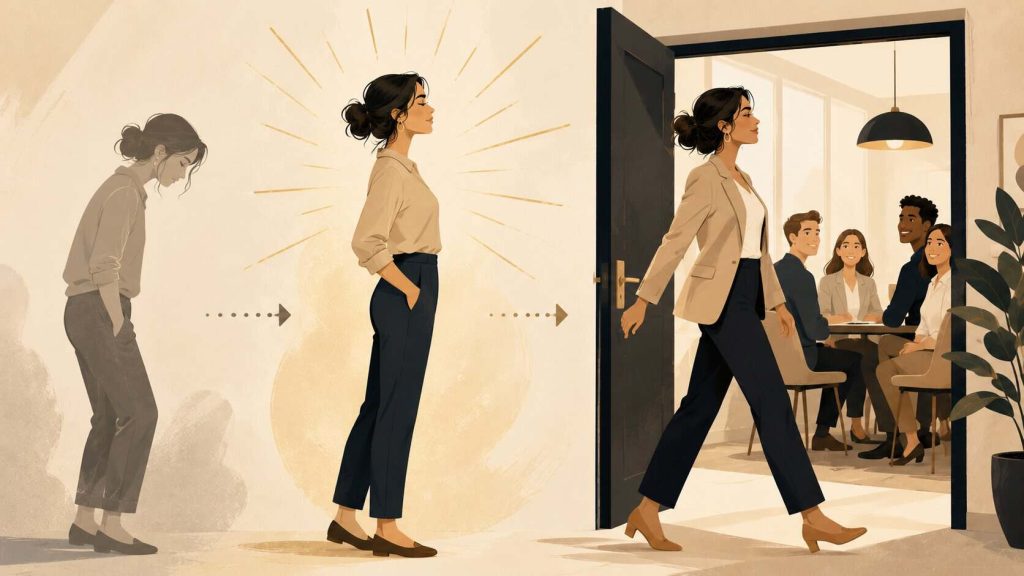 fix posture when entering a room of people