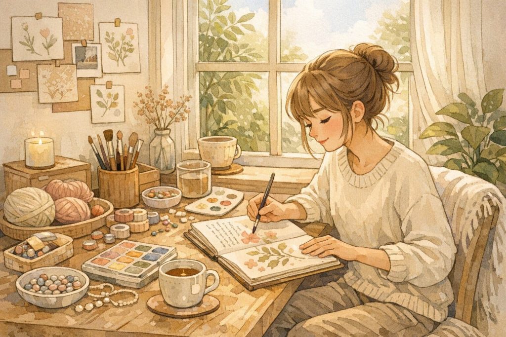 girl doing creative work